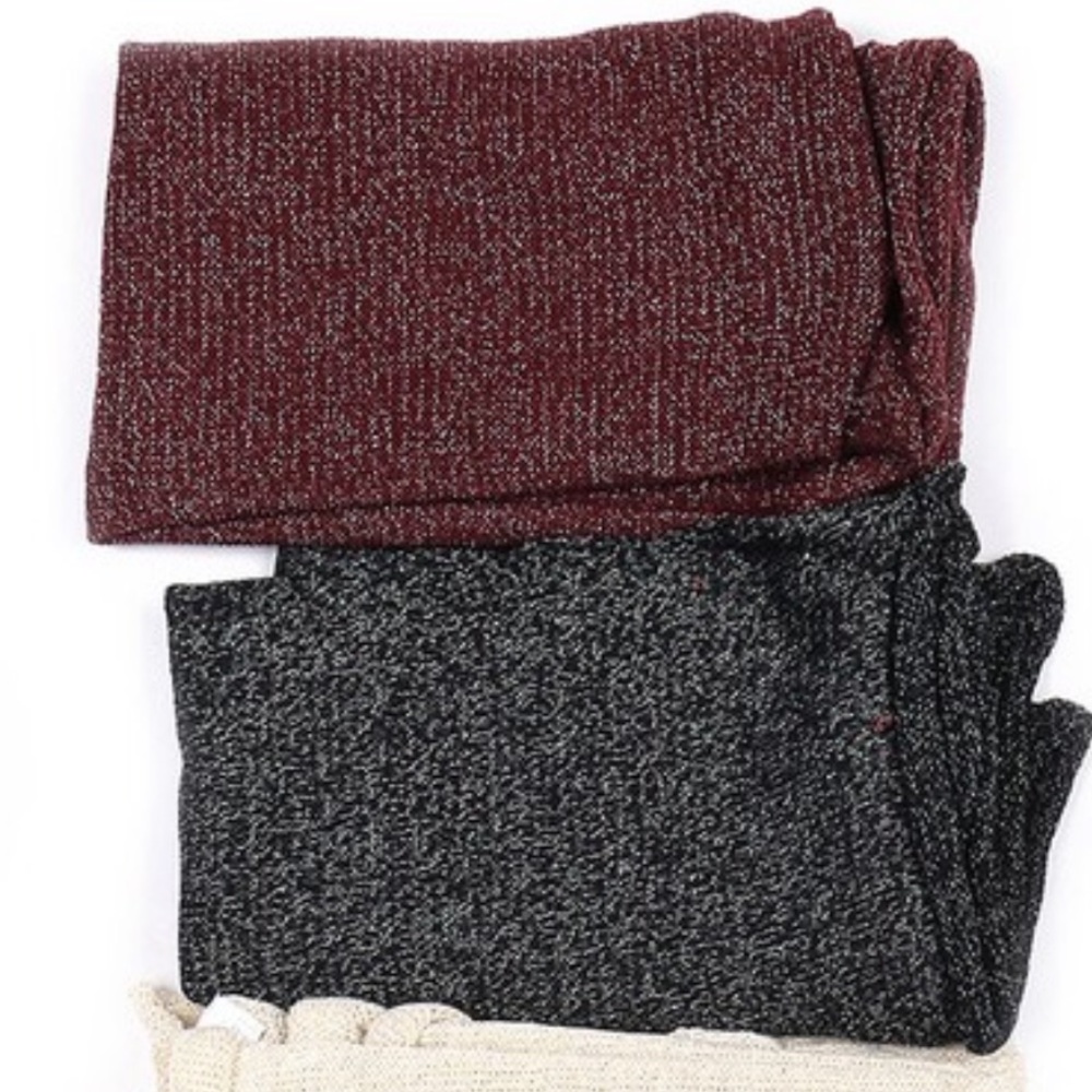 Aubrey Glitter Accent Burgundy Infinity Scarf - Picture 5 of 5